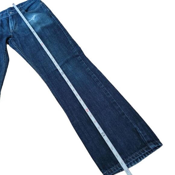 Levis 514 Mens Dark Denim Distressed Blue Jean 29x32 - Picture 5 of 6